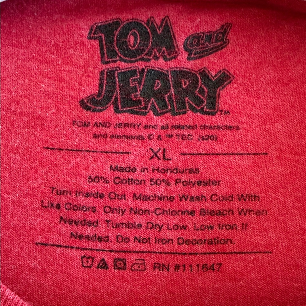 Adult Vintage Style Tom & Jerry Graphic Short Sleeve T-Shirt & Crew Neck Sz XL - Picture 8 of 11